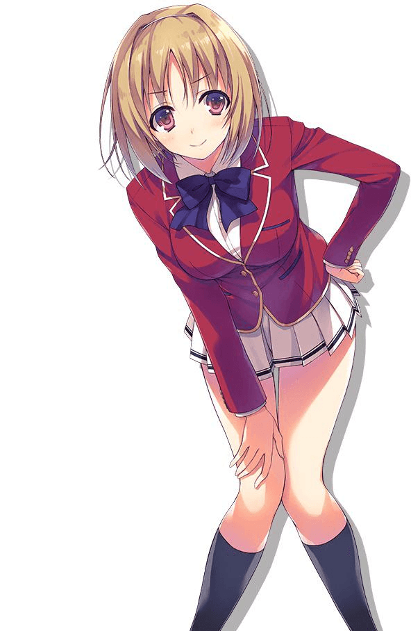A student posed and smiling for an audience